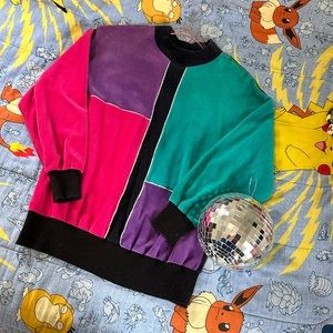 💎 Vintage Asymmetrical Colorblock Sweater 💎